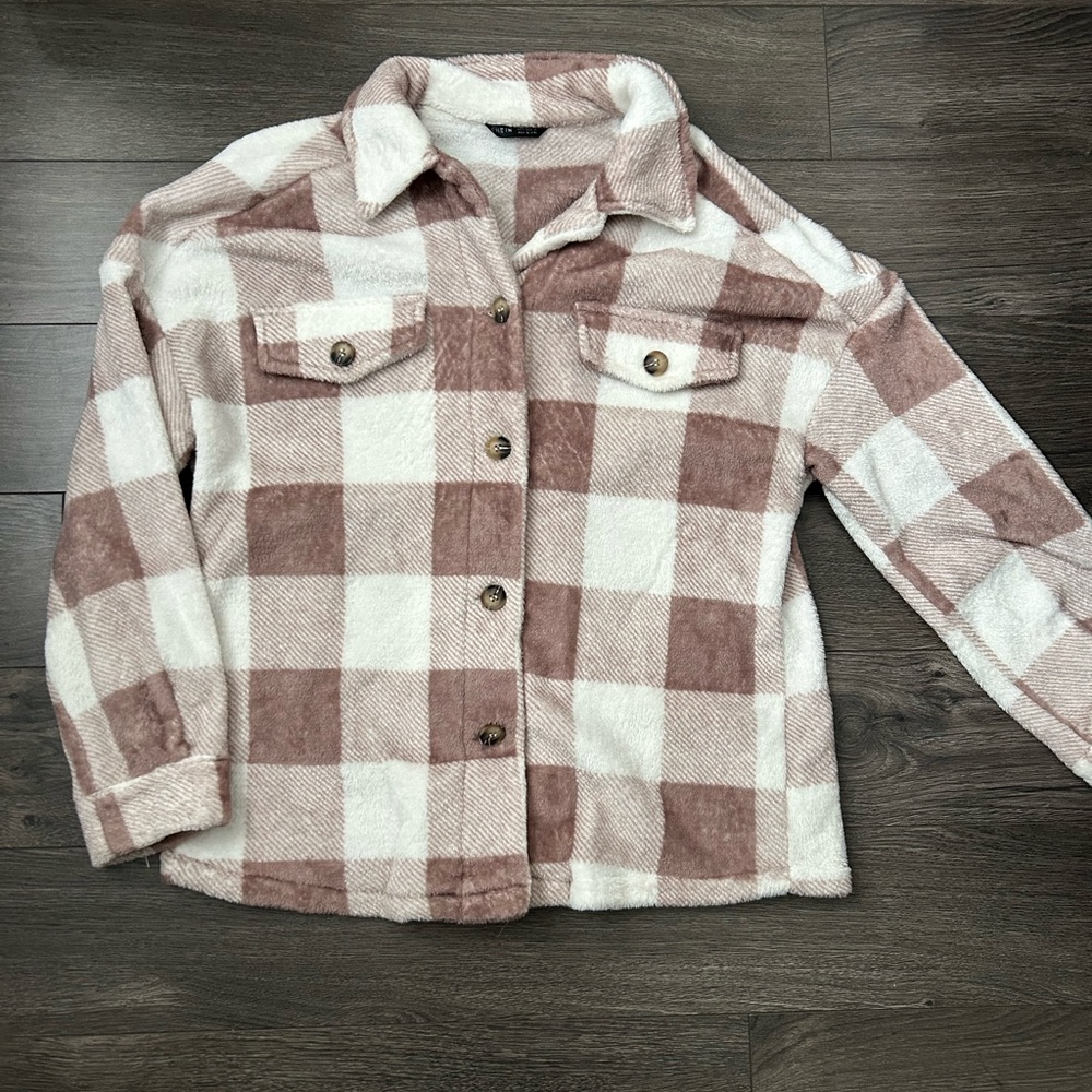 Fluffy Checkered Shacket